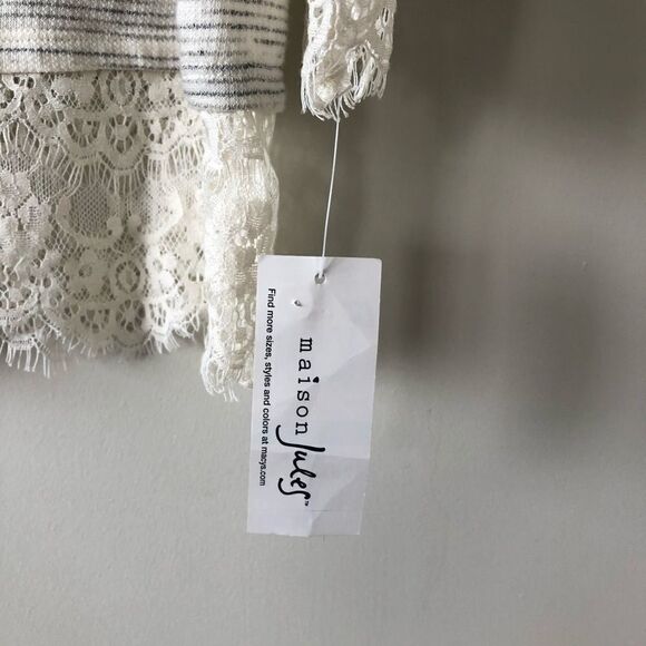 Nwt-maison Jules Lace/Sheer Lightweight Top - Picture 6 of 8